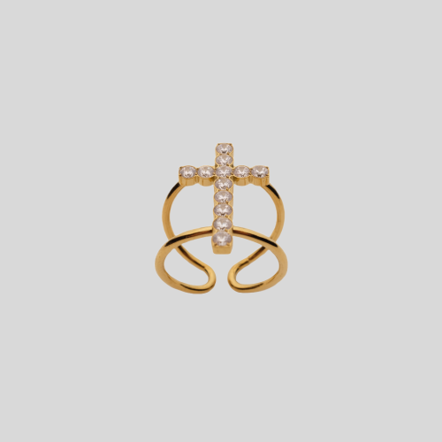 Anello Croce Zirconato